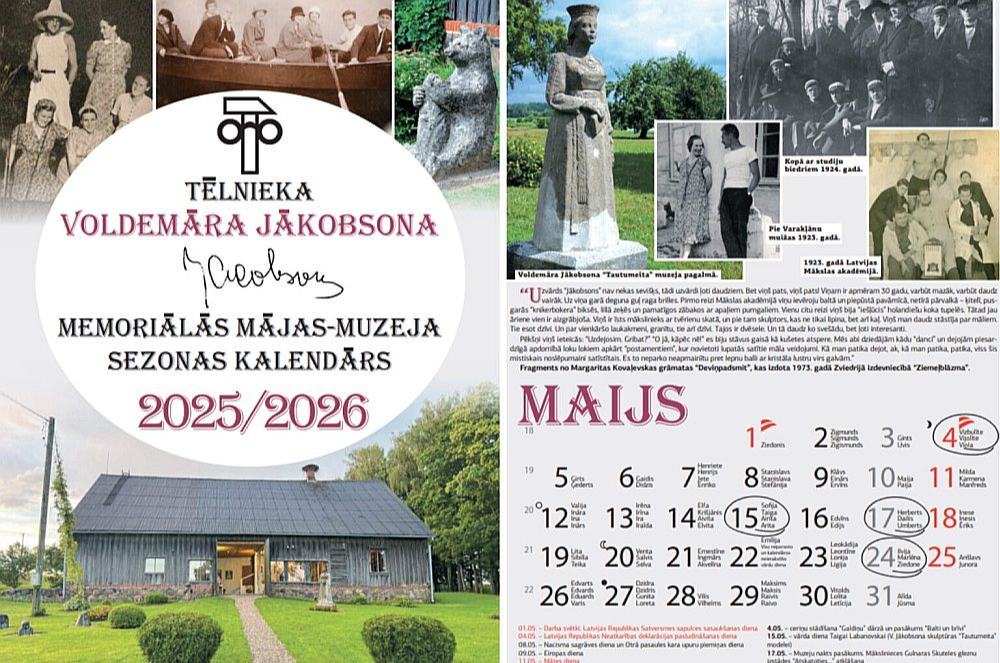 Otro reizi memoriālā māja muzejs "Galdiņi" izdevis unikālu kalendāru, kas sākas 1. aprīlī.
