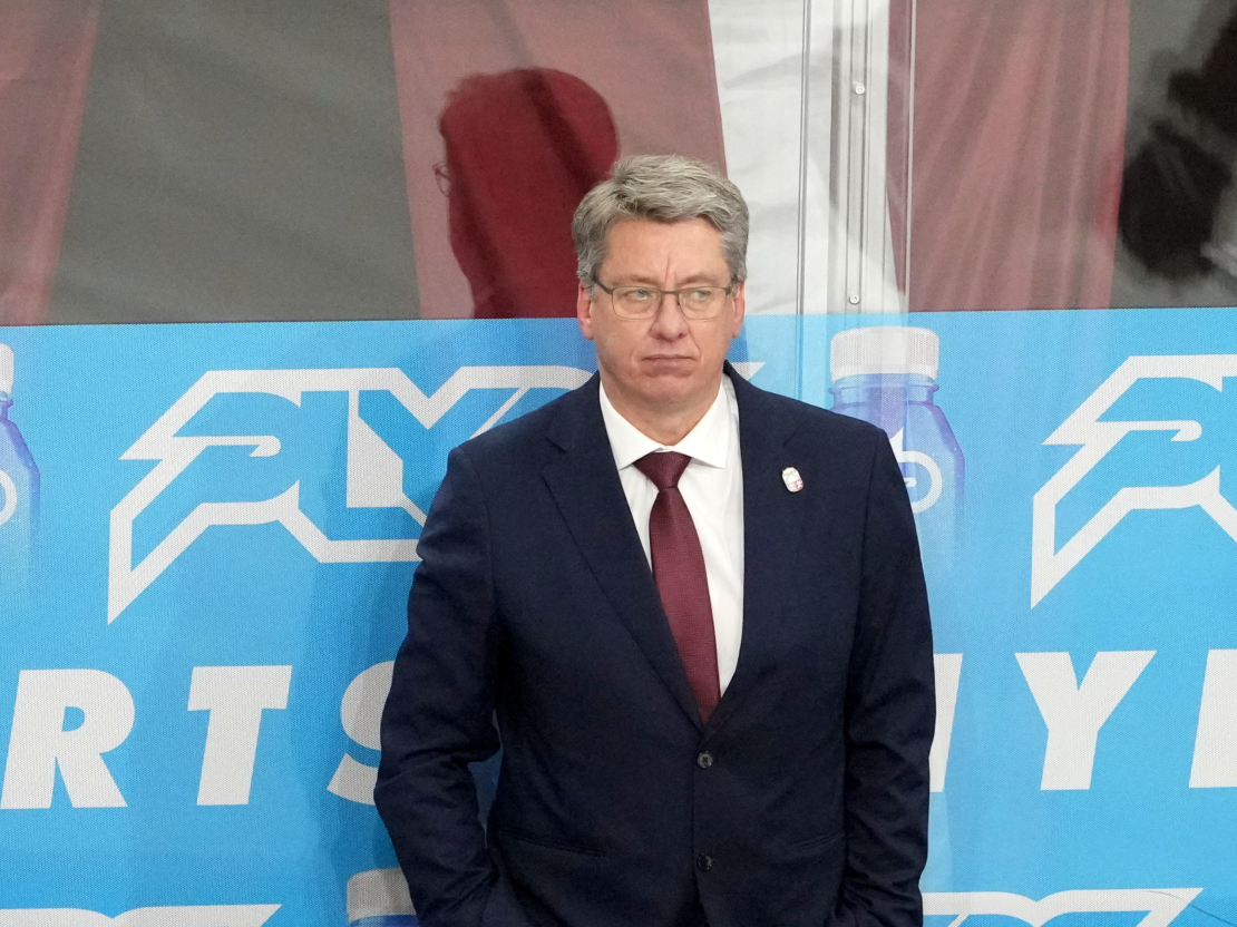 Latvijas hokeja izlases galvenais treneris Harijs Vītoliņš.