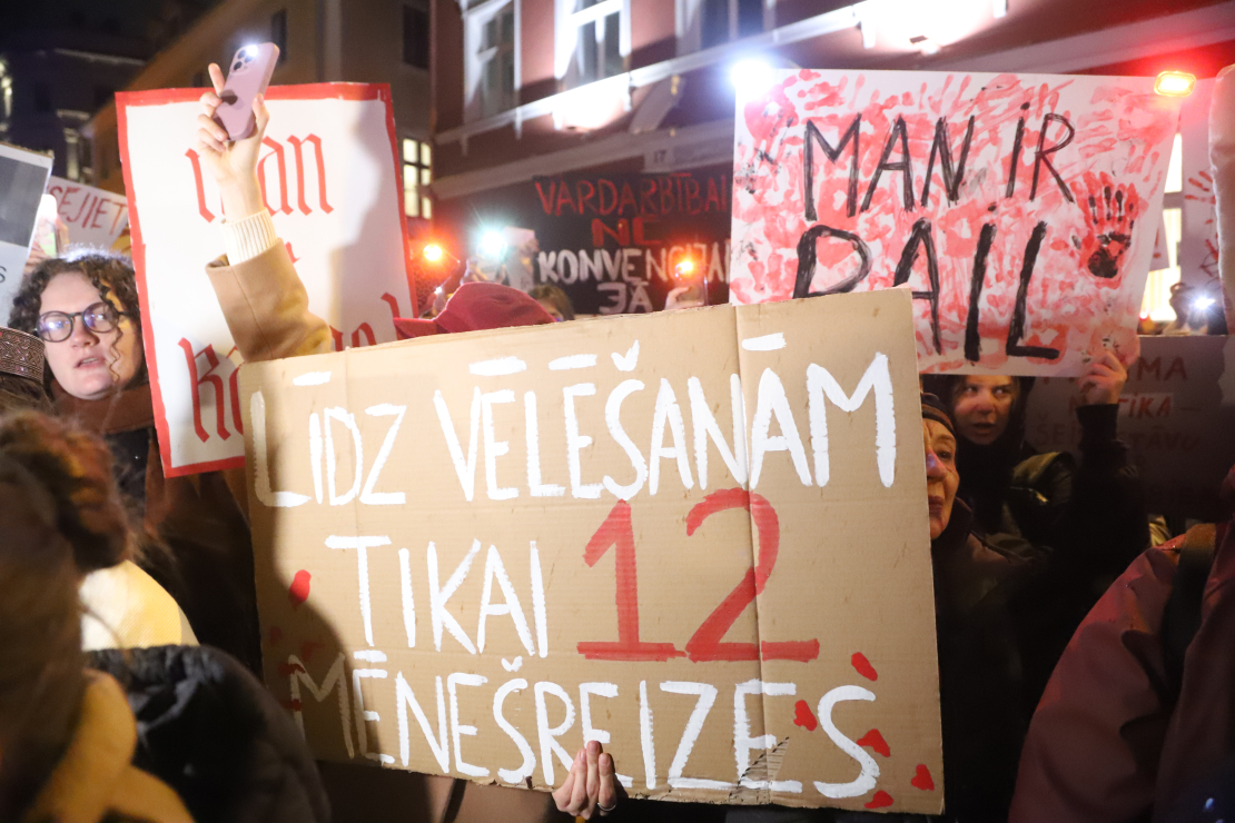 Protests pret izstāšanos no Stambulas konvencijas.
