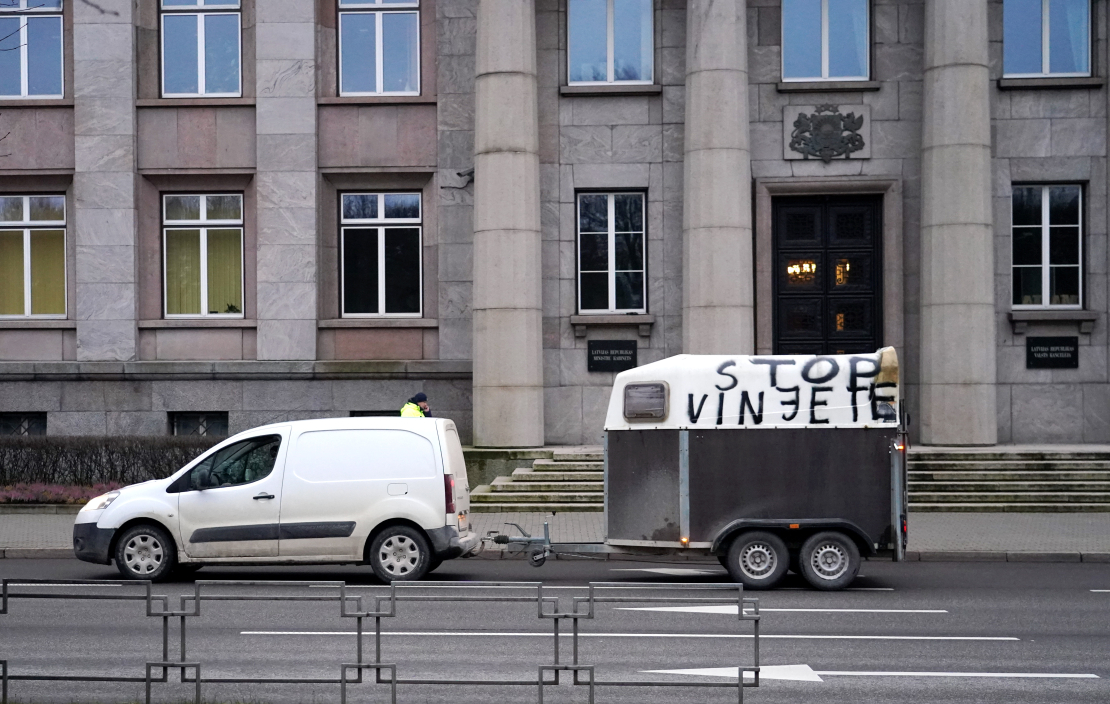 Protests pret autoceļu lietošanas nodevu komercauto līdz 3,5.