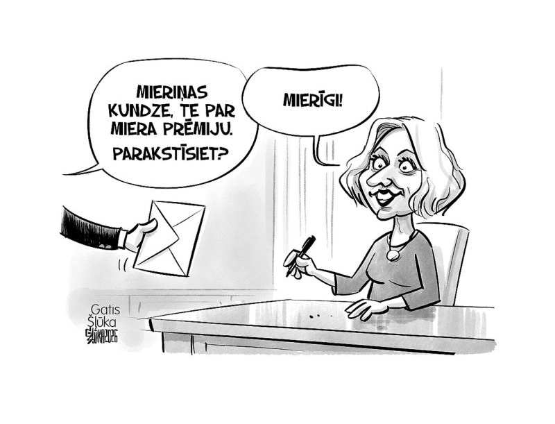 Zīmē Gatis Šļūka. Mieriņa par Miera prēmiju