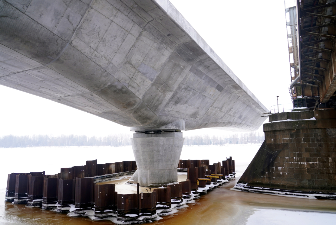 "Rail Baltica" tilta balsts Daugavā.