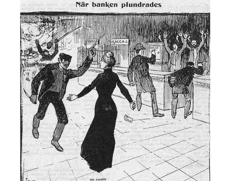 Laupīšanas atainojums Somijas zviedru presē.