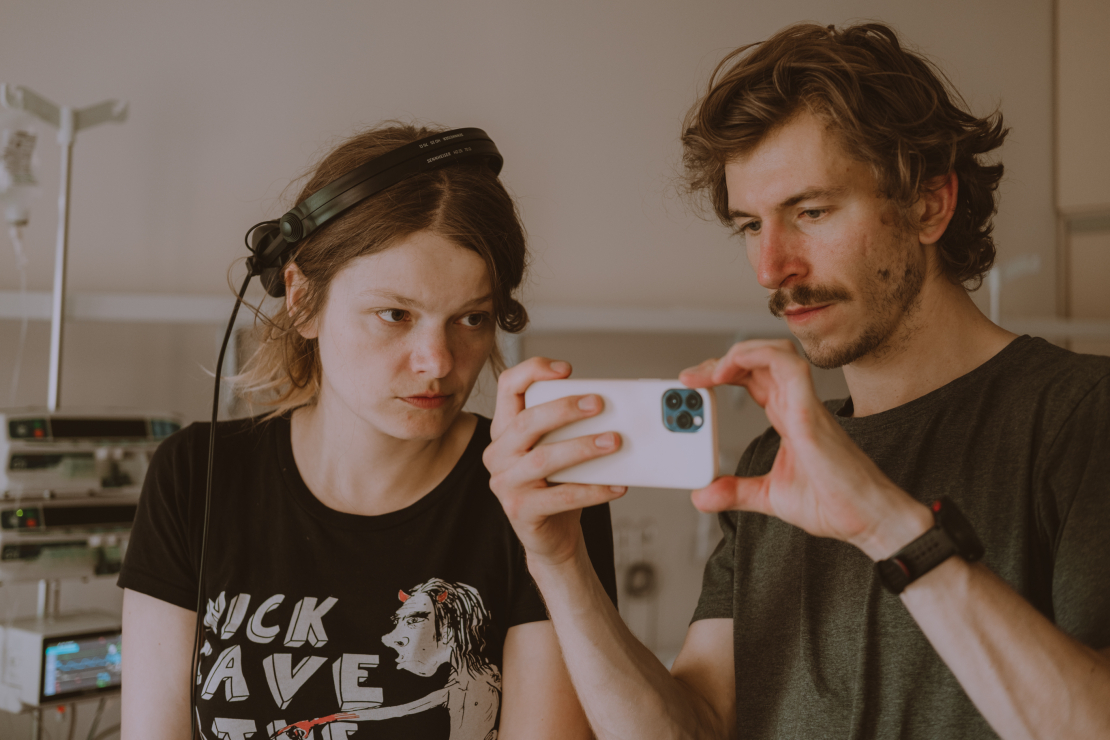 Filmas "Nospiedumi" filmēšanas aizkulises.