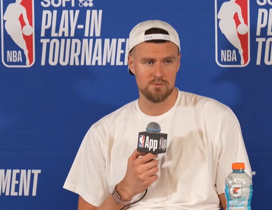 Kristaps Porziņģis pēcspēles intervijā.