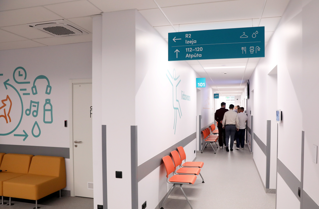Bērnu Klīniskās universitātes slimnīcas Sporta medicīnas centra telpas.
