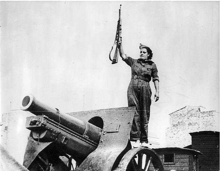 Republikāņu kaujiniece Barselonā 1936. gadā.