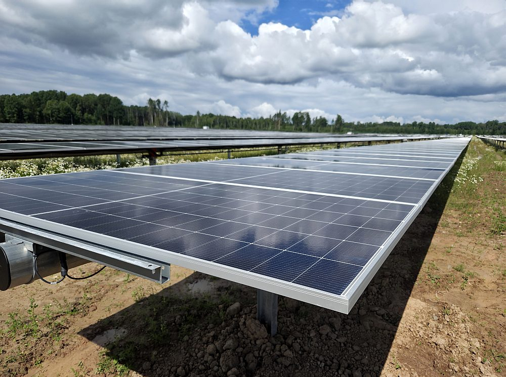 Kā izrādās, daļa no saules paneļiem spēj grozīties līdzi saulītei, tādējādi saules enerģiju pārvēršot elektroenerģijā daudz efektīvāk. "Gaisma ar fotonu palīdzību izsit no saules paneļu kārtiņas elektronus un notiek šis maģiskais process, kurā rodas elektroenerģija," stāsta I. Pūpols. Brocēnu saules elektrostacijā tiek izmantoti gan fiksētie paneļi, kas izvietoti parka dienvidu daļā rindās no austrumiem uz rietumiem, lai paneļu virsmas būtu vērstas dienvidu virzienā, gan jau pieminētie – abpusējie jeb grozāmie paneļi, kas spēj uztvert saules enerģiju no abām pusēm. "Tie ir izvietoti parka ziemeļu daļā ziemeļu – dienvidu virzienā. Kad saule iet uz austrumiem, panelis pagriežas uz austrumu pusi. Saulei nonākot zenītā, dienvidos, paneļi atrodas horizontālā līmenī. Dienas vidū tie ir 180 grādu leņķī. Savukārt, saulei rietot, panelis sagriežas rietumu virzienā. Tādējādi ir iespējams saražot daudz vairāk elektroenerģijas," klāsta I. Pūpols, piebilstot, ka abpusējie paneļi spēj ražot elektrību arī tad, kad uz tiem sasnieg sniega kārta, – no apakšpuses.