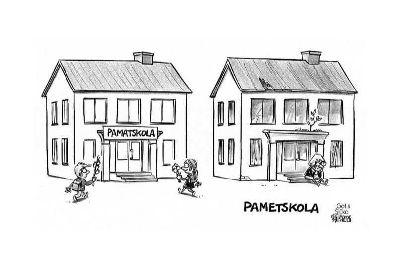 Zīmē Gatis Šļūka. Sveiciens jaunajā mācību gadā!