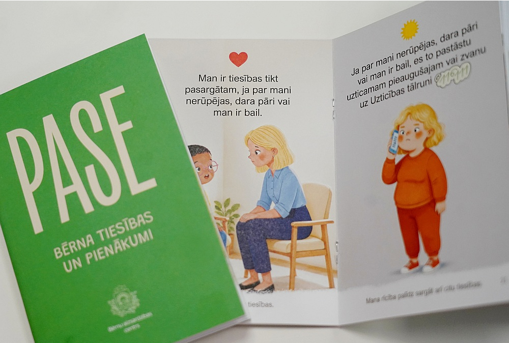 Pasē bērniem saprotamā valodā skaidrots par viņa tiesībām un pienākumiem.