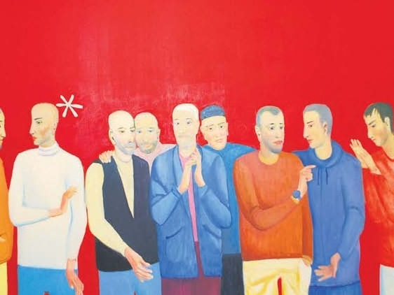 Kaspars Zariņš. "Sapulce. Kas nu?" (bez datējuma, a/e, 150 x 280 cm). 