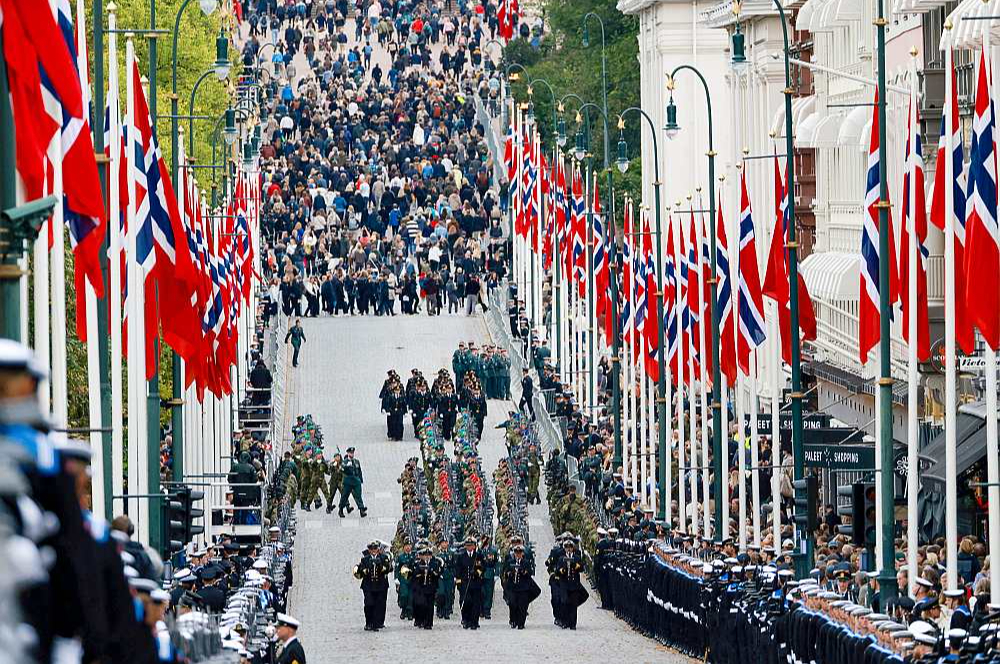 Atvadu ceremonija no Norvēģijas karaļa Haralda V.