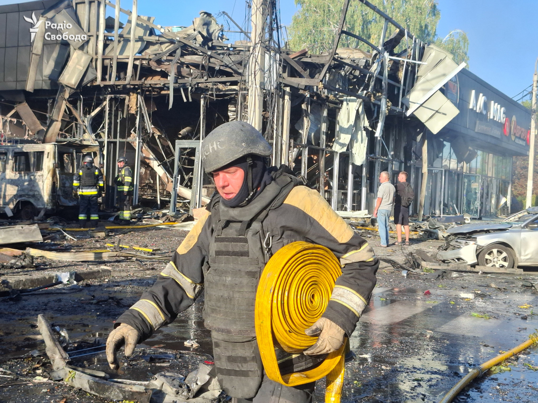 Krievijas triecienu sekas Ukrainā. 