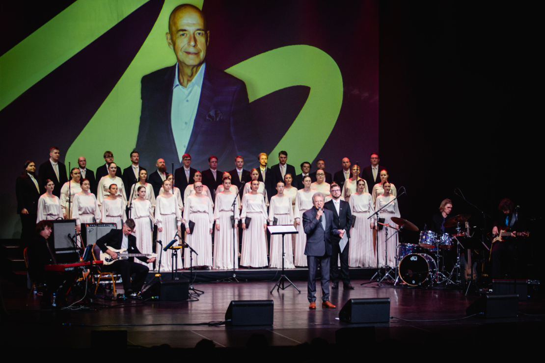 Mārtiņa Brauna 75. jubilejai veltītais atceres koncerts VEF Kultūras pilī.