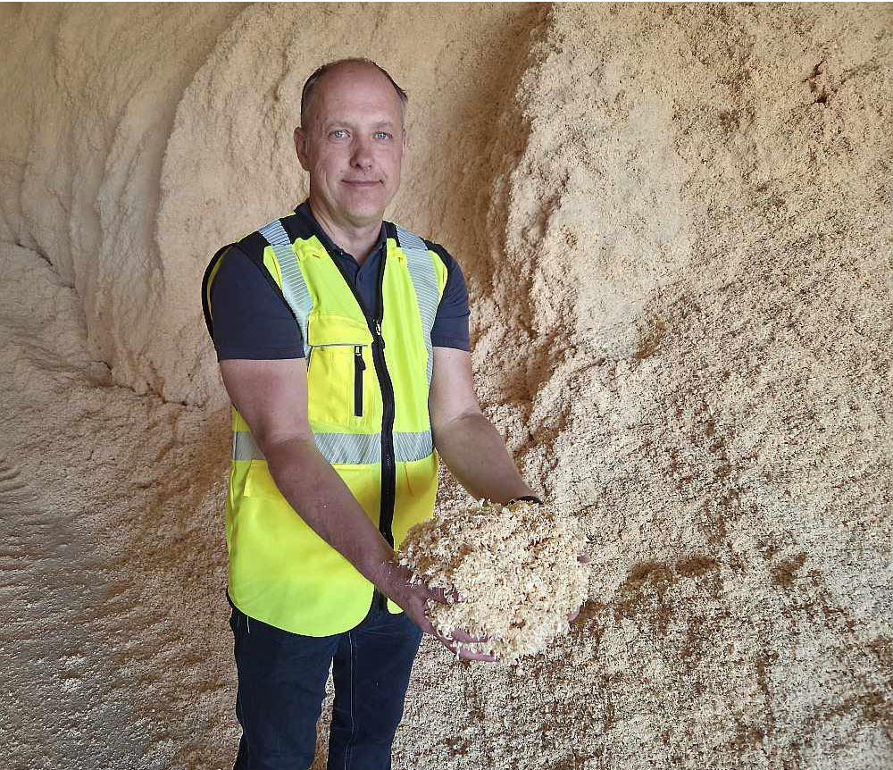 Skaidas no "Bitus Latvia" koka māju, logu, durvju un dārza mēbeļu ražotnēm Valmierā un Cēsīs tiek atvestas un uzkrātas noliktavā, kuras ietilpība ir aptuveni 300 tonnu. "Skaidas sajauc noteiktās proporcijās, apvienojot dažādu koku sugu izejmateriālu – pamatā priedi un egli, lai iegūtu atbilstošu mitrumu un nodrošinātu pēc iespējas efektīvāku ražošanas procesu," pirmos soļus granulu ražošanā apraksta G. Bērziņš. Dažkārt tiekot piemaisītas arī dažādu cēlkoku, piemēram, ozola un sarkankoka, skaidas, kas rodas durvju un logu ražošanā. Jautāts, kādas kokskaidas ir labākās granulu ražošanai, G. Bērziņš teic, ka tā ir egle. "Tas tāpēc, ka egles koksne presēšanas procesā visefektīvāk izdala lignīnu – dabisko saistvielu, kas granulas salipina kopā gluži kā līme. Jo augstāka ir temperatūra, jo vairāk izdalās lignīns. Priedes koksnē ir aptuveni tāds pats lignīna daudzums, bet šajā koksnē ir vairākas citas ķīmiskās vielas, kas daļēji neitralizē lignīna iedarbību. Tāpēc tiem uzņēmumiem, kuri granulu ražošanā izmanto tikai priežu skaidas, ir grūtāk salipināt kopā šo izejmateriālu. Protams, ar tehnoloģiju tas ir izdarāms, bet tad krītas ražošanas efektivitāte. Un tad ir tādi "ķīmiķi", kas izdomā vēl kaut ko piemaisīt klāt. Labākajā gadījumā tiek pievienoti degoši materiāli. Piemēram, lignīns, kas pareizās proporcijās pēc būtības nav nekas slikts," skaidro G. Bērziņš, piebilstot, ka lignīna arī nedrīkst būt par daudz, jo tad granulas var sanākt pārāk cietas un kurināšanas procesā radīt tehniskas problēmas, pat salauzt kādu granulu katla mehānismu.