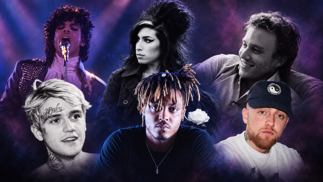 Prinss, Eimija Vainhausa, Hīts Ledžers, Lil Peep, Juice WRLD, Mac Miller.