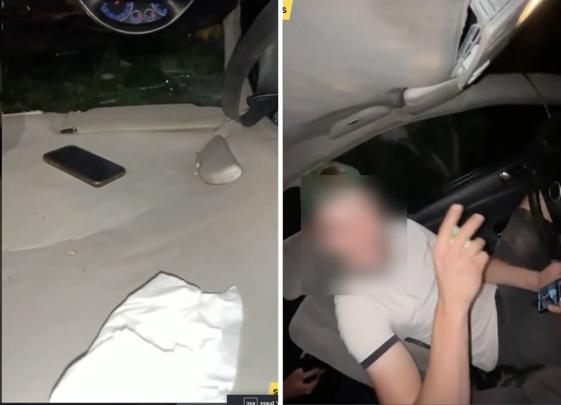 Interneta vidū nonācis video ar vairākiem jauniešiem, kuri veidoja reportāžu no avarējušas automašīnas.