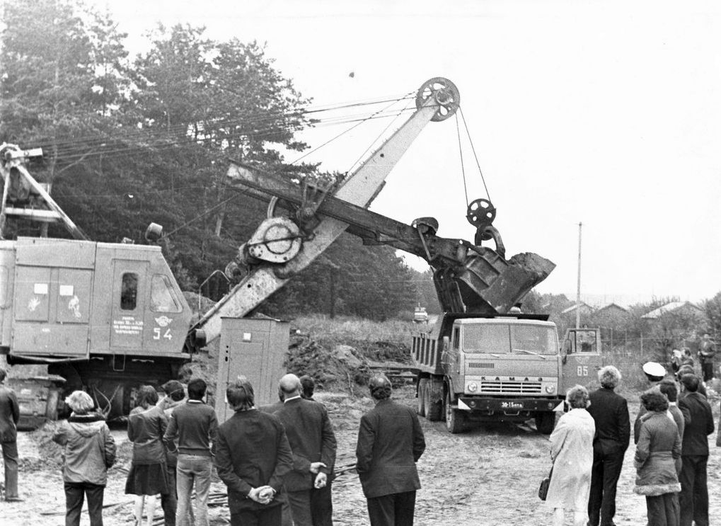 Daugavpils HES būvniecības sākums. 1979. gada jūlijs.