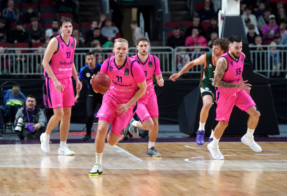 Eirokausa spēle basketbolā vīriešiem starp BK "Rīgas Zeļļi" un Ļubļanas "Cedevita Olimpija" "Xiaomi Arēnā".