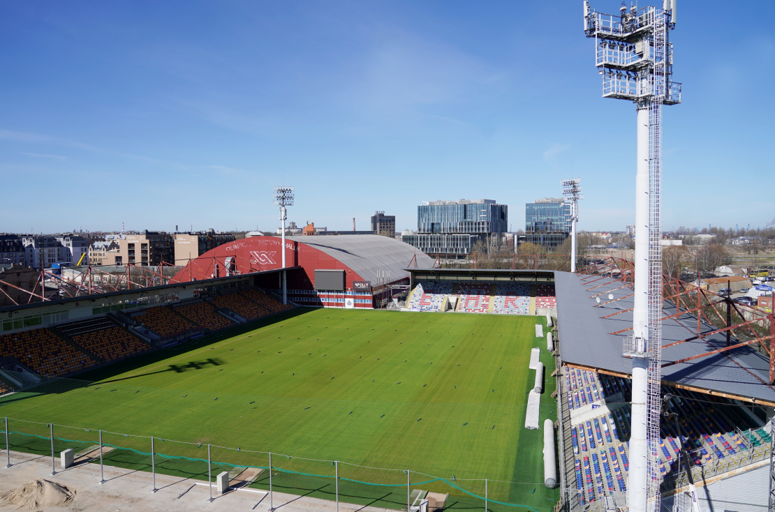 Skats uz Skonto stadionu.