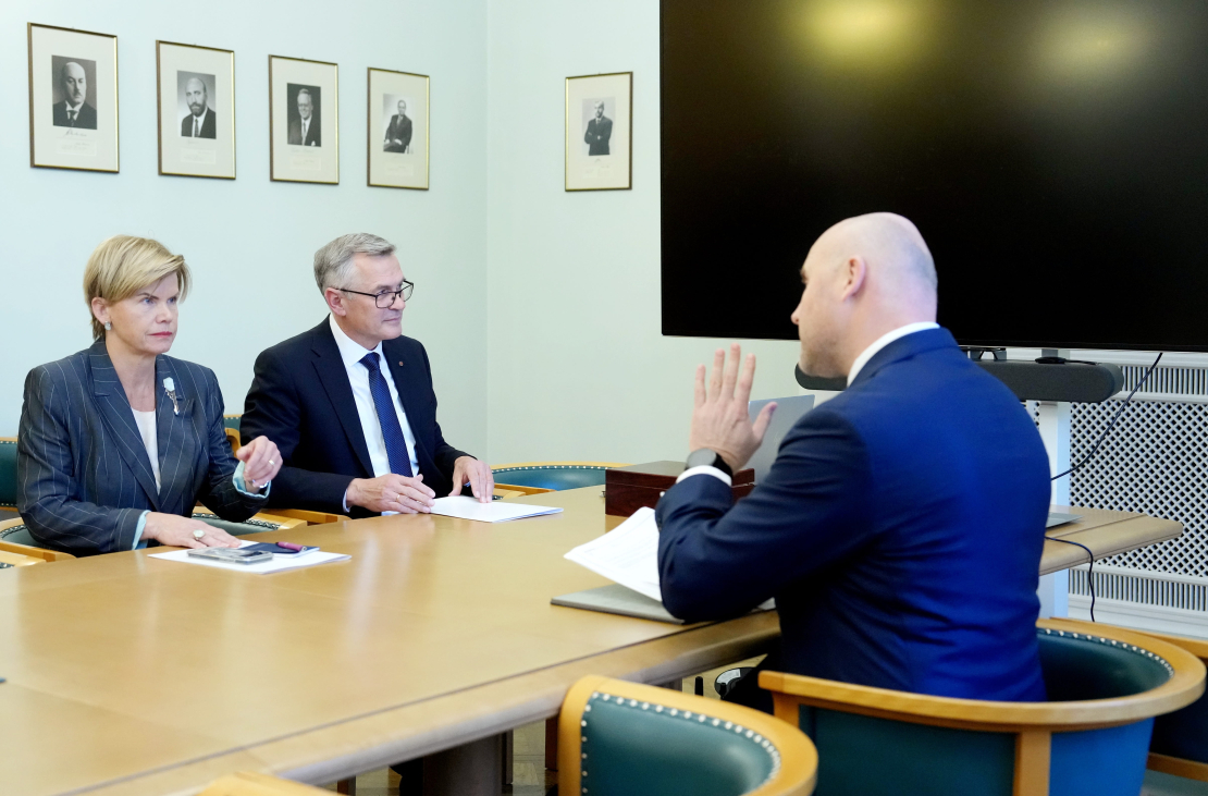 Baiba Braže, Ainars Latkovskis, Andris Kulbergs. Jaunās valdības veidošanas sarunas.