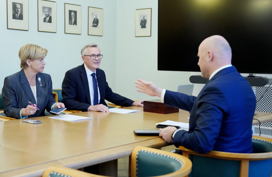 Baiba Braže, Ainars Latkovskis, Andris Kulbergs. Jaunās valdības veidošanas sarunas.