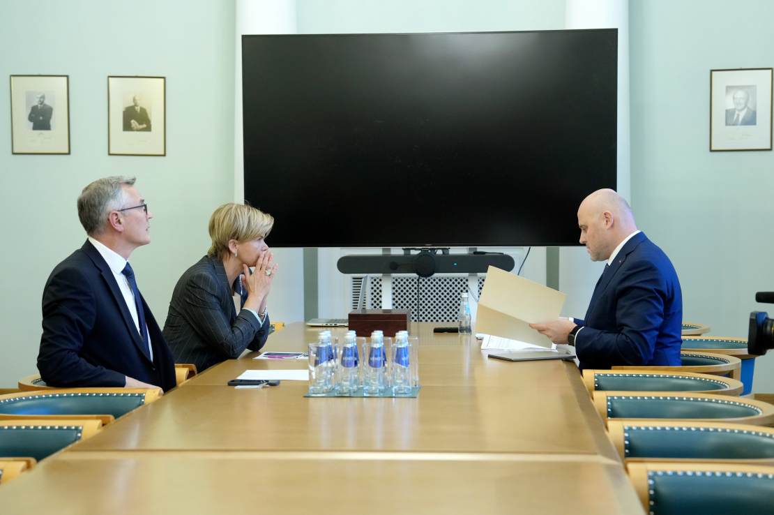 Ainars Latkovskis, Baiba Braže, Andris Kulbergs. Jaunās valdības veidošanas sarunas.