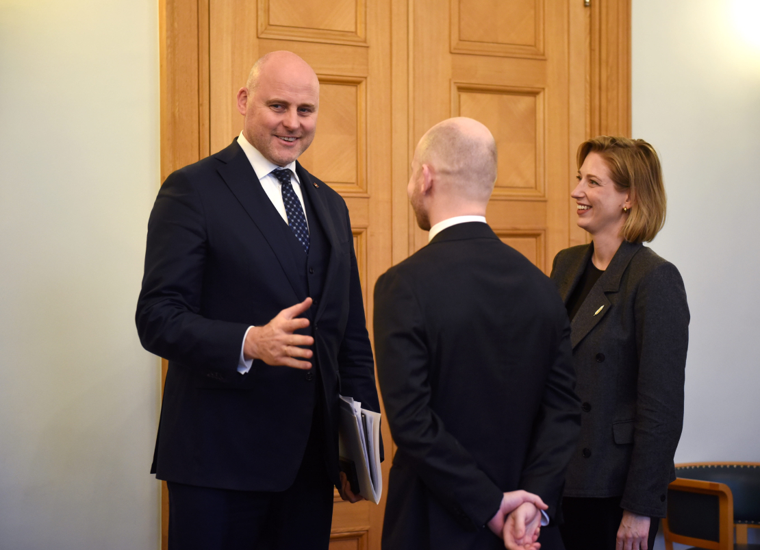 Andris Kulbergs, Andris Šuvajevs, Agnese Lāce. Sarunas par jaunās valdības izveidi.