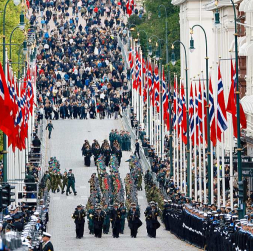 Atvadu ceremonija no Norvēģijas karaļa Haralda V.
