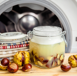 Lai pagatavotu veļas mazgājamo līdzekli, vienai mazgāšanas reizei nepieciešami četri lieli vai seši mazi kastaņi un 300 ml karsta ūdens. 