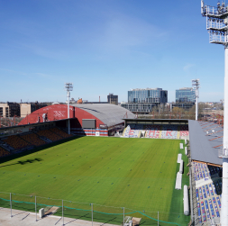 Skats uz Skonto stadionu.