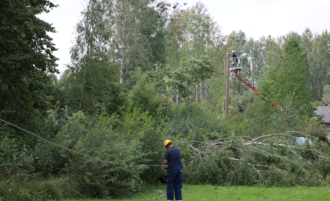 Bojāto elektrolīniju apsekošana. Vētra. Postījumi. Bojāto elektrolīniju apsekošana. Vētra. Postījumi.