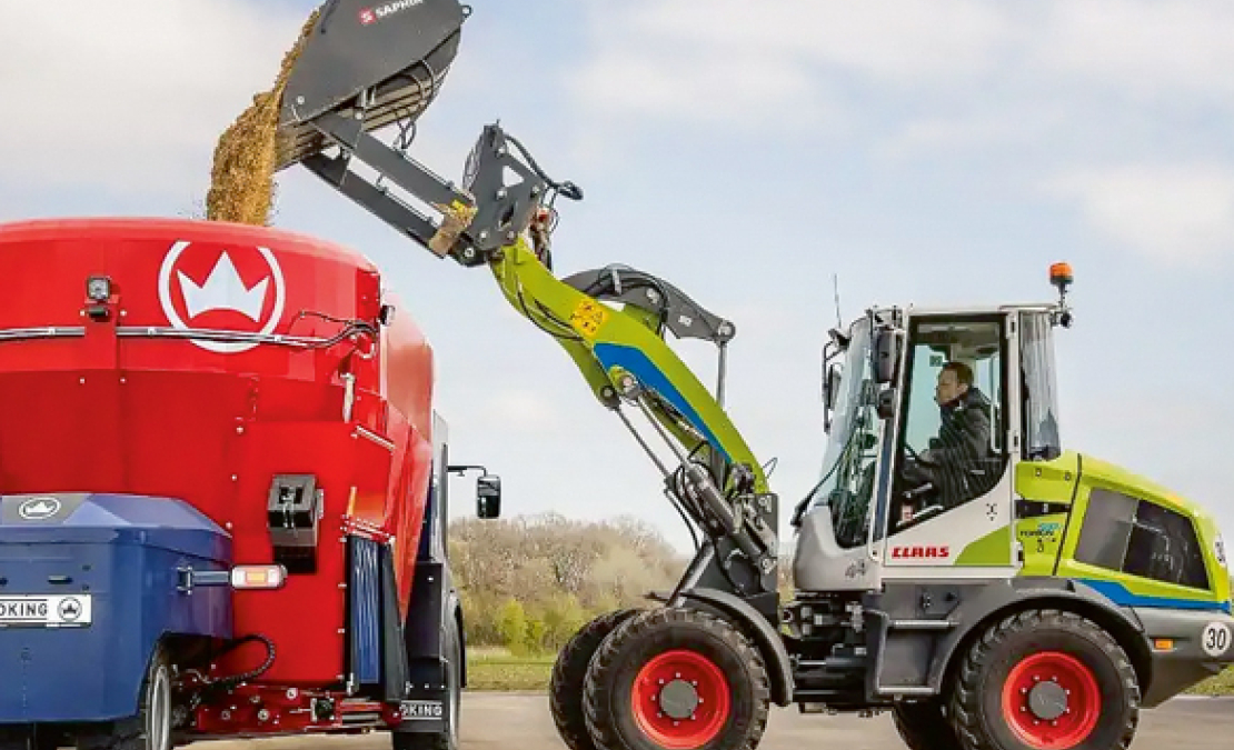 'Claas Torion 537e Sinus' elektriskais iekrāvējs. 'Claas Torion 537e Sinus' elektriskais iekrāvējs.