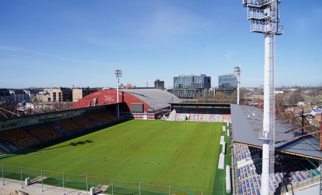 Skats uz Skonto stadionu.