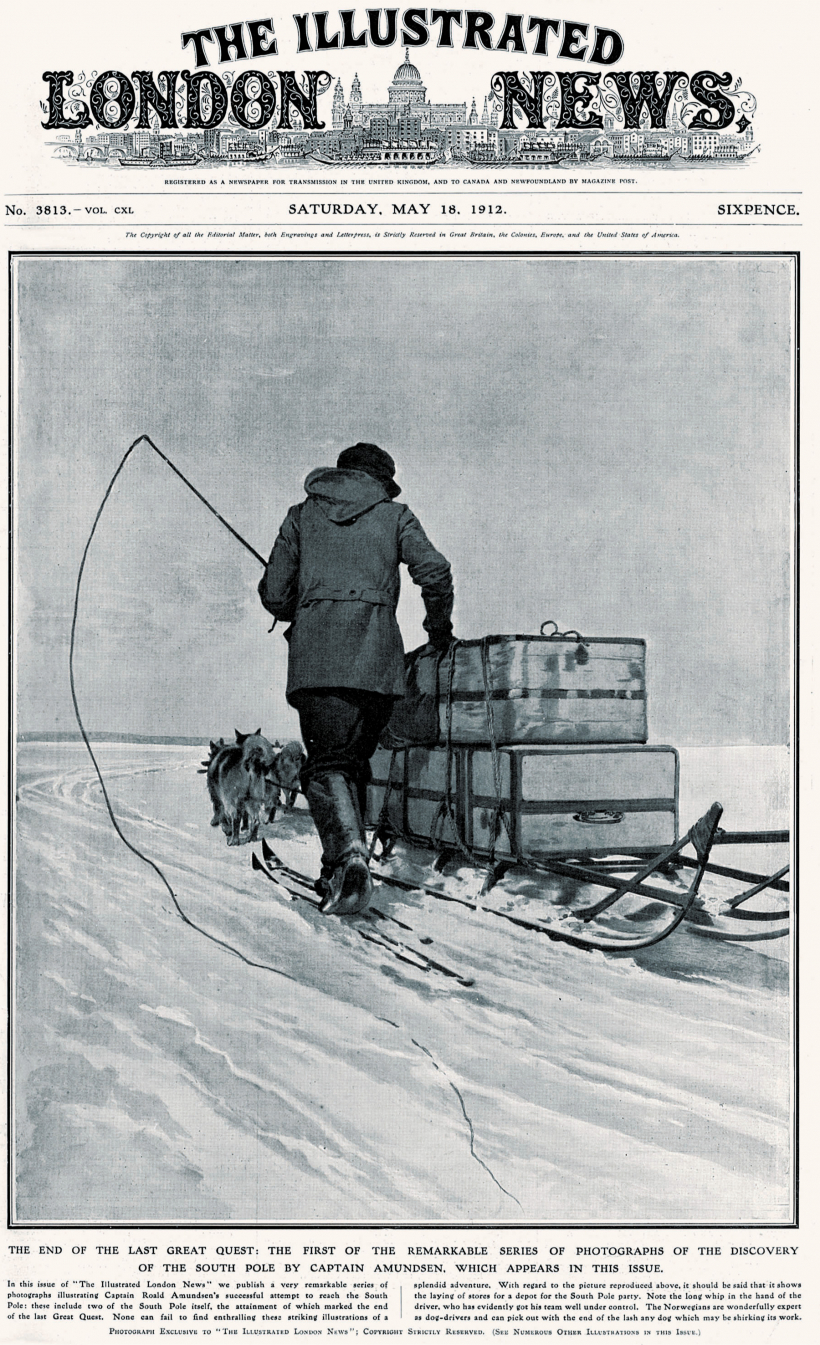 Suņu vilktās kamanas, ko Amundsena ekspedīcija izmantoja ceļā uz Dienvidpolu.