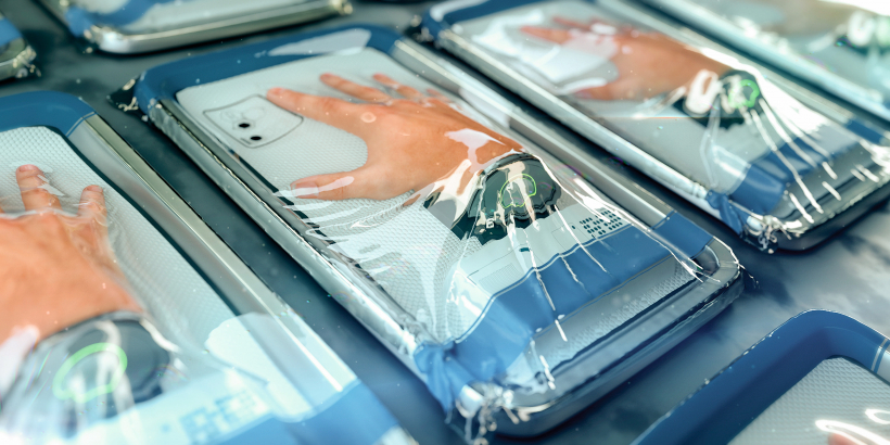 Bioniskās plaukstas plastmasas vakuumapvalkos, sagatavotas neglābjami bojātu orgānu nomaiņai.