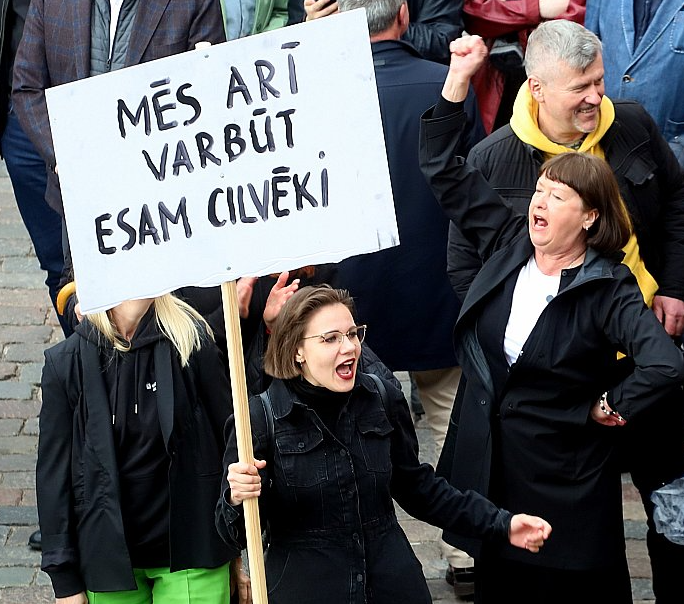 Protesta dalībnieki.