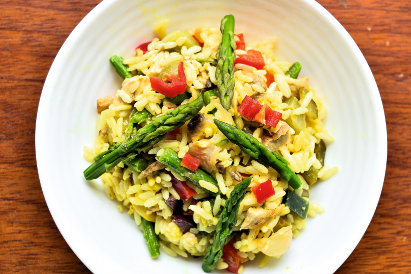 Risoto ar sparģeļiem.
