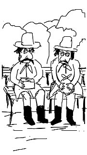 Viļa Daudziņa zīmējums no grāmatas "Pirmie latviešu dziedāšanas svētki bildēs".