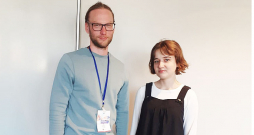 Ansis Svitiņš un Anna Marija Ozola – divi no trim jauniešiem, kas pārstāvēja Latviju Eiropas pilsoņu paneļa diskusijās par mācību mobilitāti.
