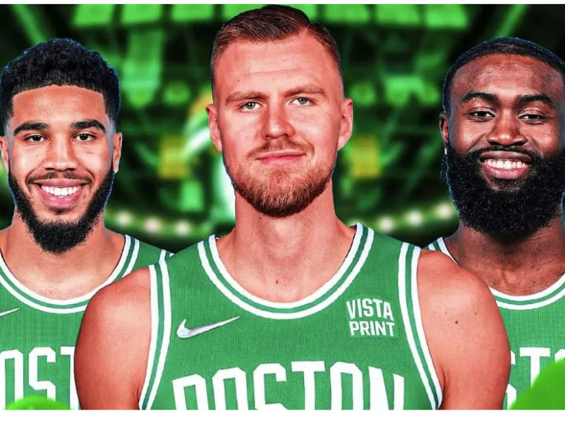 Džeisons Teitums, Kristaps Porziņģis un Džeilens Brauns.