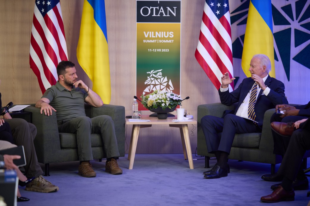ASV prezidents Džo Baidens Viļņā tiekas ar Ukrainas prezidentu Volodimiru Zelenski.