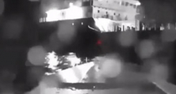 Kerčas šaurumā piektdienas vakarā dronu uzbrukumā nodarīti bojājumi Krievijas tankkuģim "Sig".