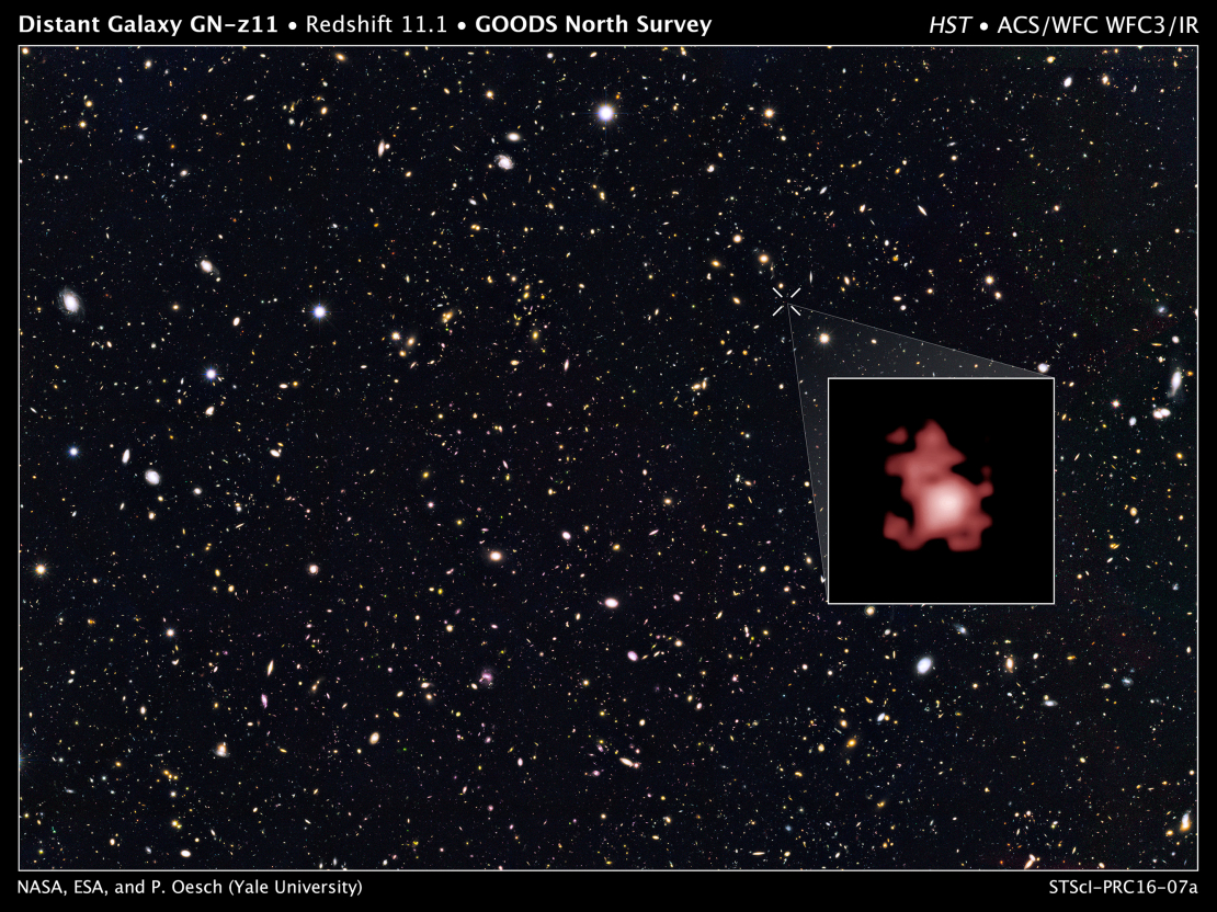 Galaktika GN-z11 ir visvecākā un vistālākā no mums esošā galaktika, kas atrodas Visuma redzamās daļas pašā nomalē.