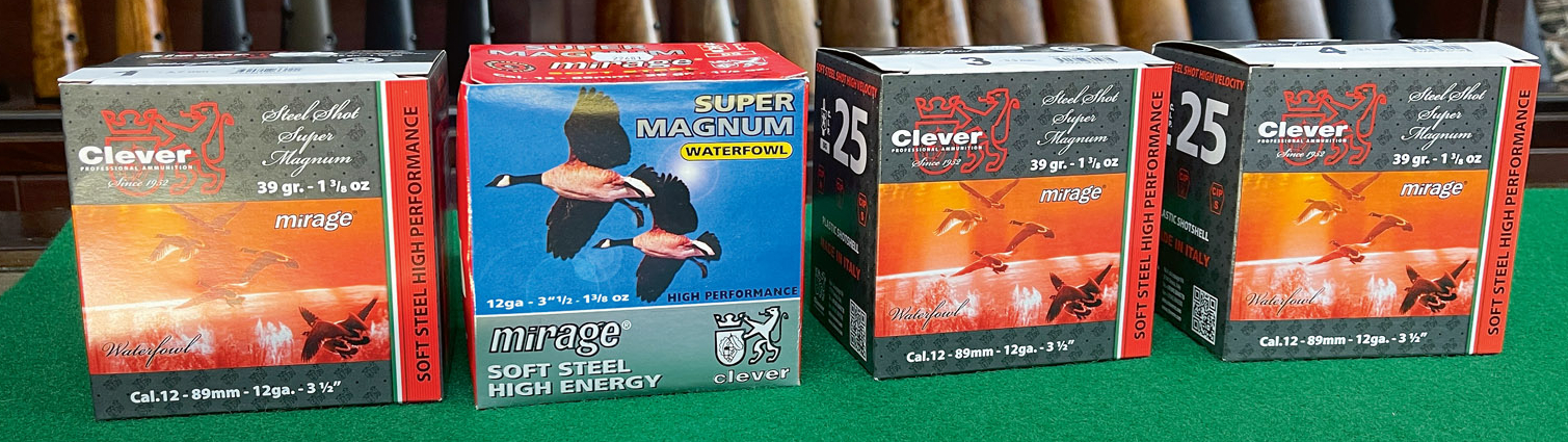 Bezsvina skrošu munīcija Clever Mirage Steel Super Magnum.