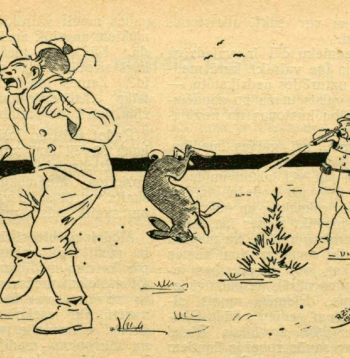 Karikatūra izdevumā "Mednieks un Makšķernieks" (15.10.1938.).