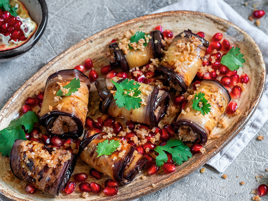 Baklažānu rullīši.