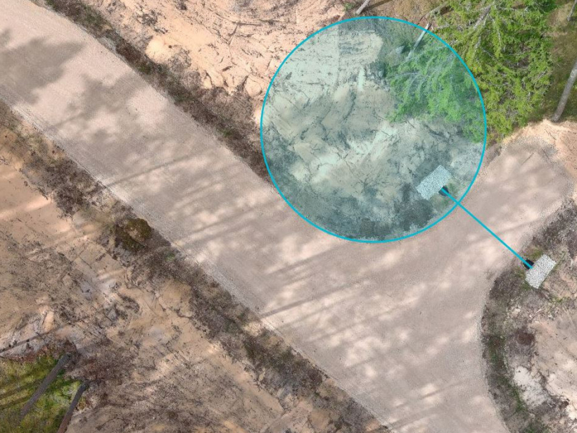 Drona uzņemts attēls.