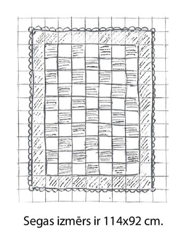 Segas izmērs ir 114x92 cm.