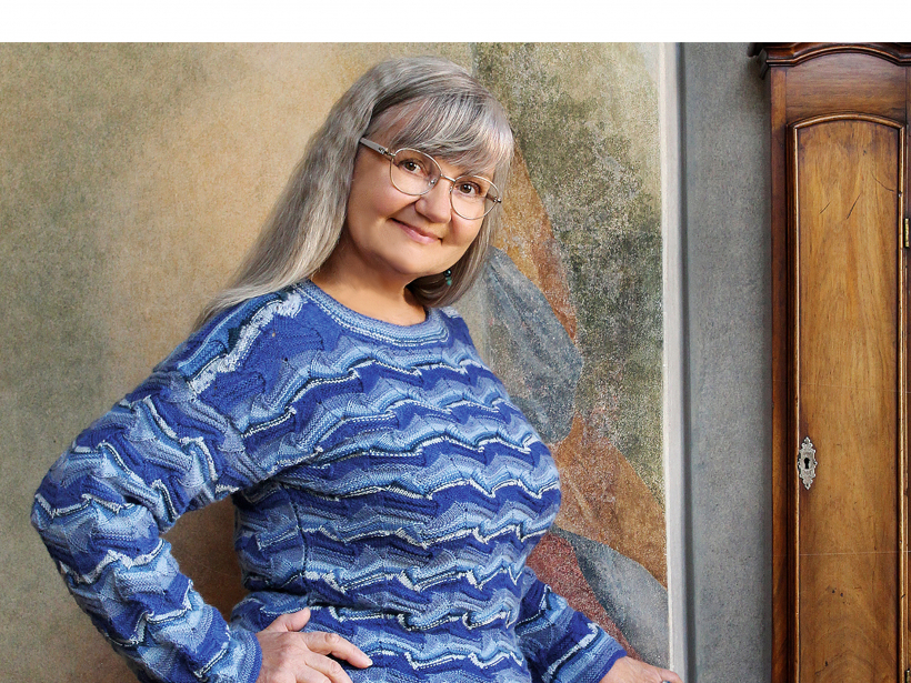 Džemperis jūras rakstā.